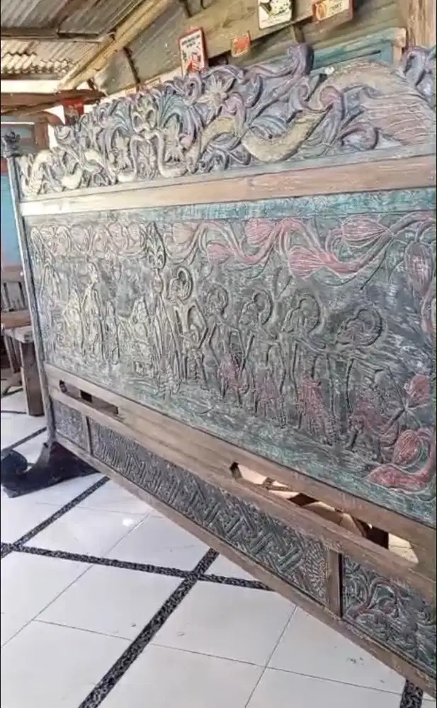 Sketsel/partisi full jati ukir antik mewah