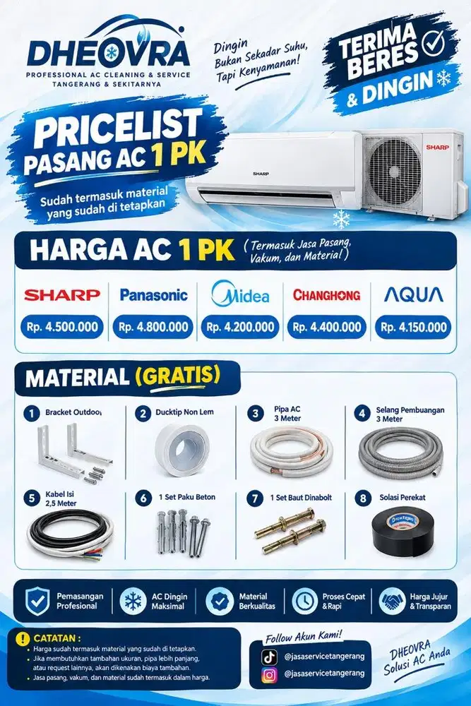 Jual AC Baru Terima Beres & Dingin