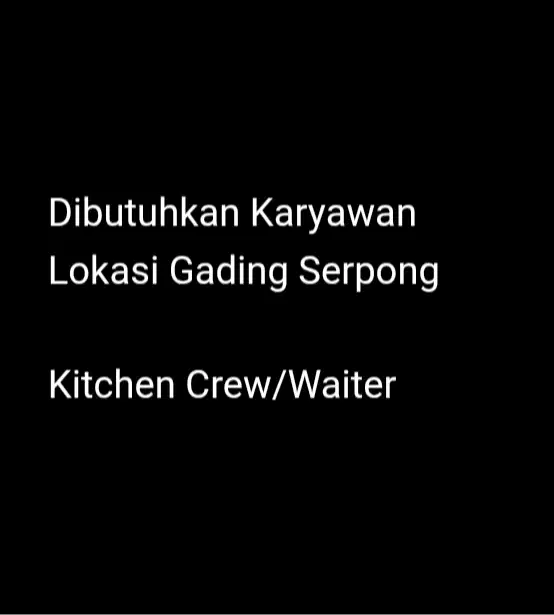 Dibutuhkan Karyawan