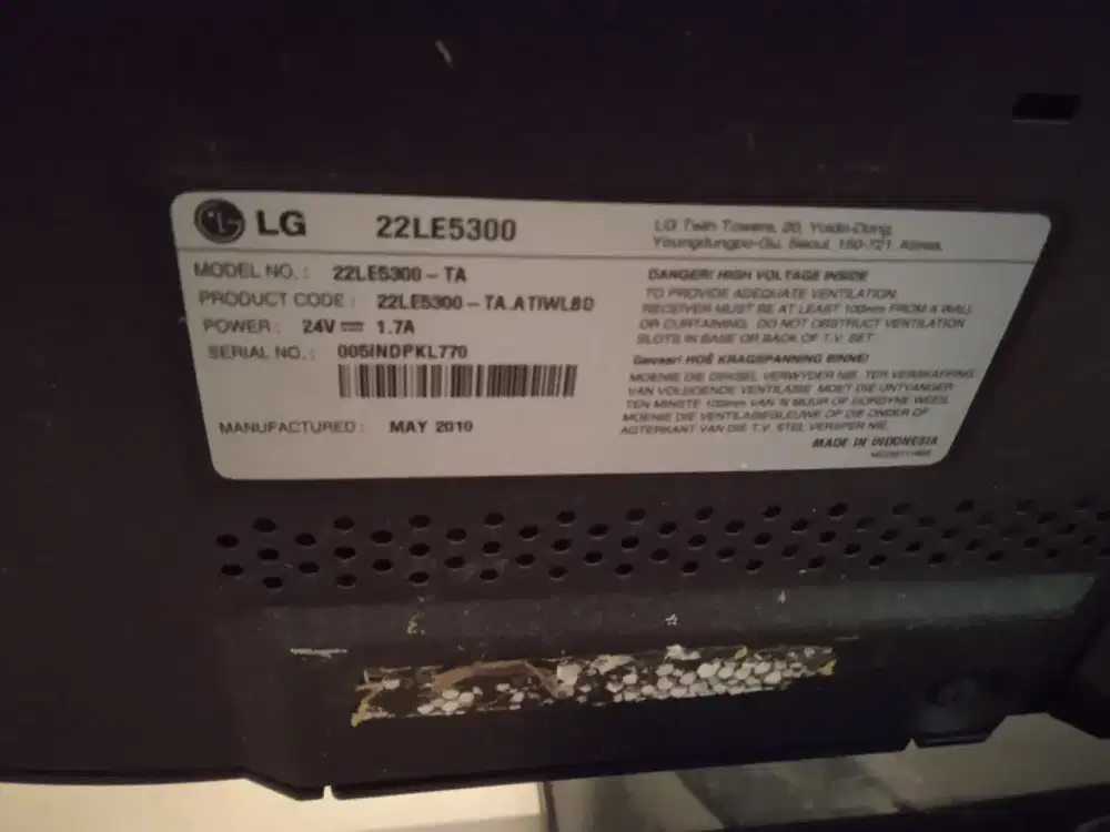 jual murah tv LG 22 blm pernah diservice