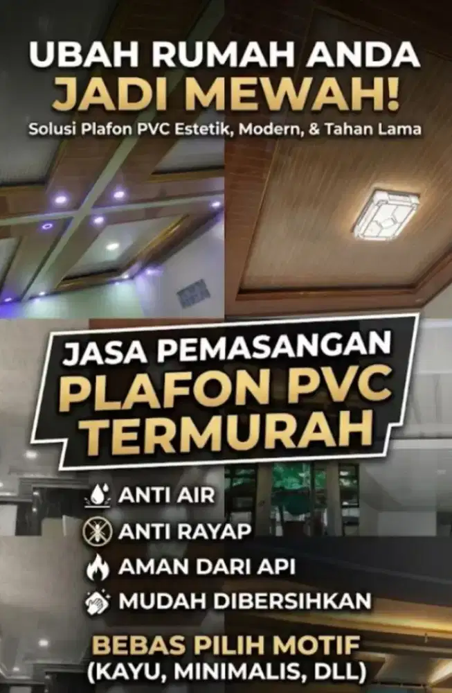 Terima Jasa Pemasangan Plafon PVC, Wallpanel, dll