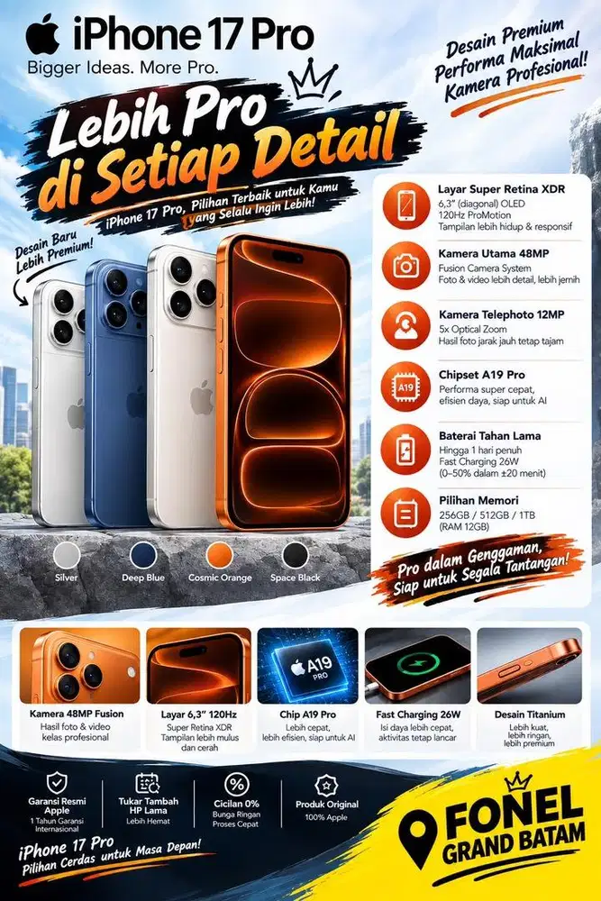 iPhone 17 Pro Max [GB] Resmi iBox Mulus 99% - Cek Sepuasnya