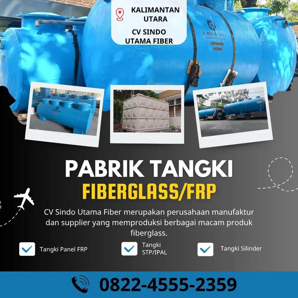 Tangki Fiberglass-Jual Tangki Air, Panel & Silinder Tarakan