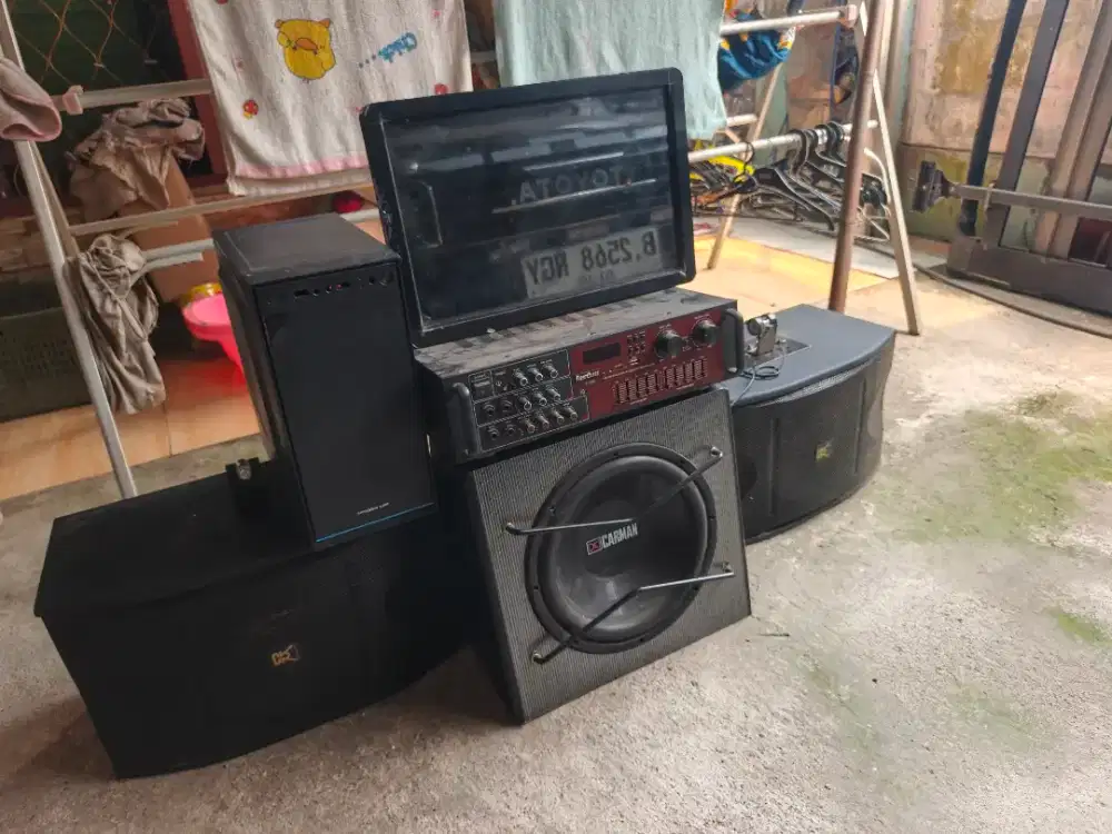 Audio Karaoke Set Ex Cafe plus LCD Bracket 2.1 Channel Ampli Mixer