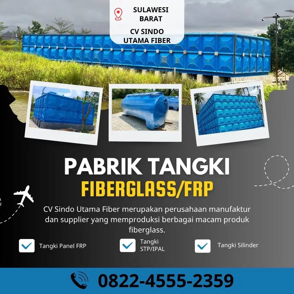 Tangki Fiberglass FRP-Jual Tangki Air, Panel & Silinder Mamuju