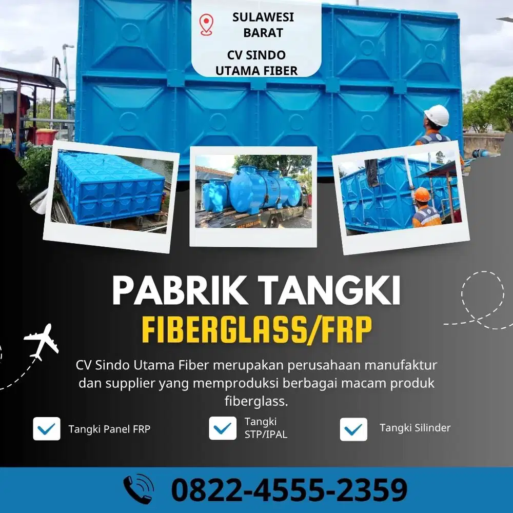 Tangki Fiberglass-Jual Tangki Air, Panel & Silinder Polewali Mandar