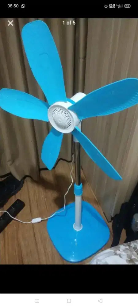 Kipas 2 in 1, dia 50cm, 220 volt, berdiri atau duduk, hemat listrik