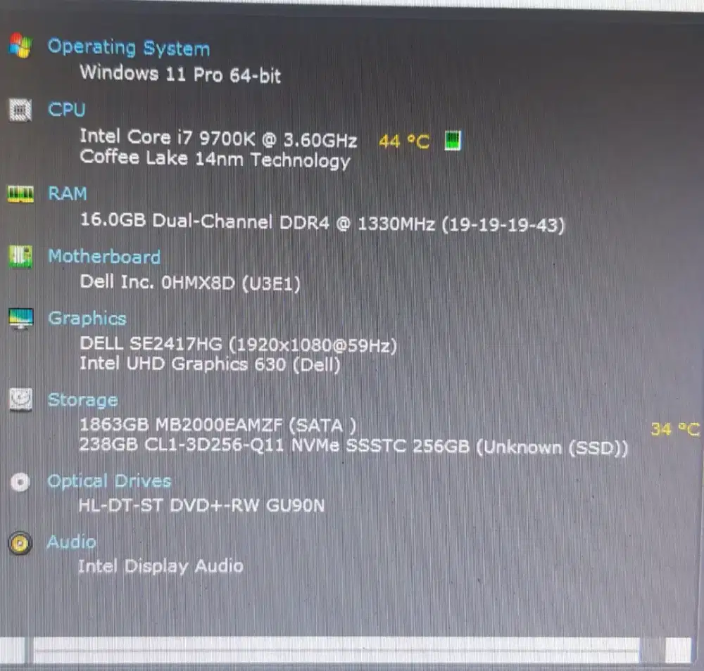 PC Dell Optiplex 3070 BuildUp DualBoot ( MacOS Sequoia & Windows 11 )