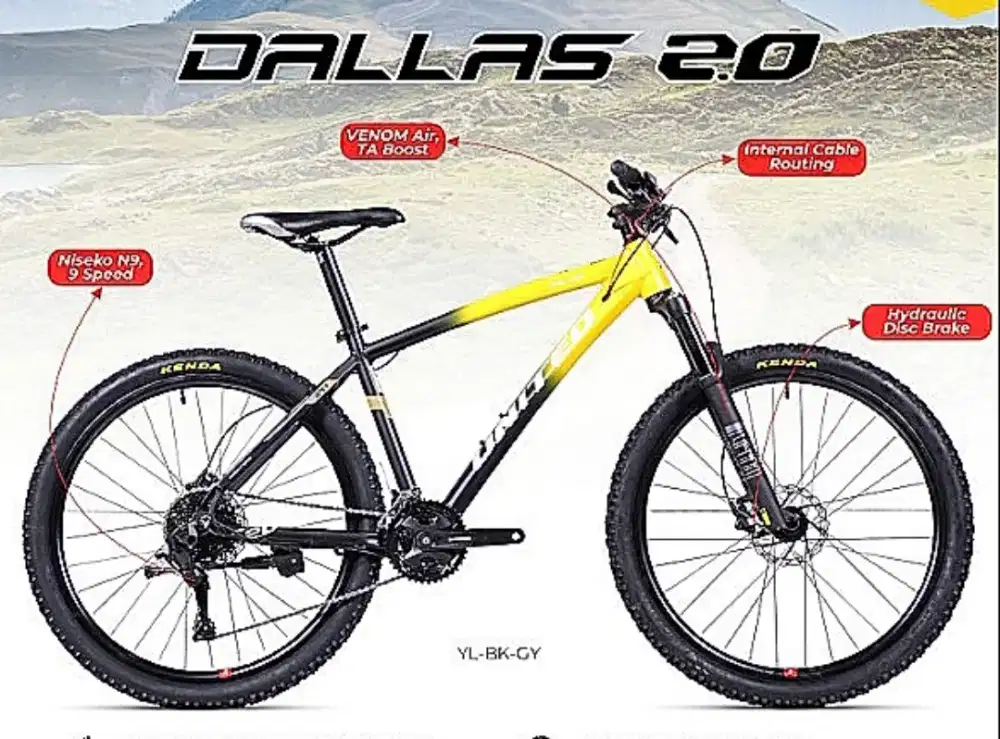 UNITED 27.5 New Dallas 2.0 alloy Hidrolik Fork Venom air Shock