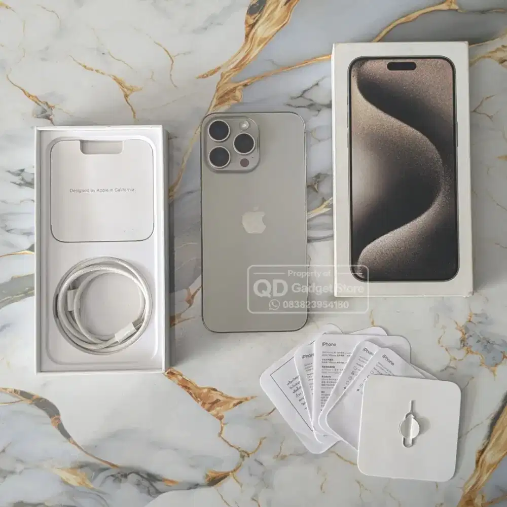 iPhone 15 Pro Max 512GB Natural Titanium RESMI BEACUKAI Mulus Murahb