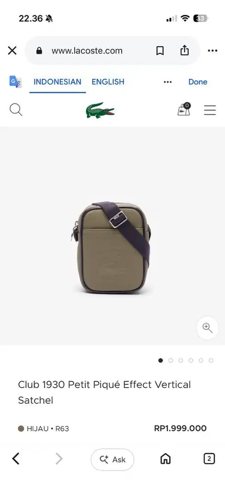 Lacoste Sling Bag