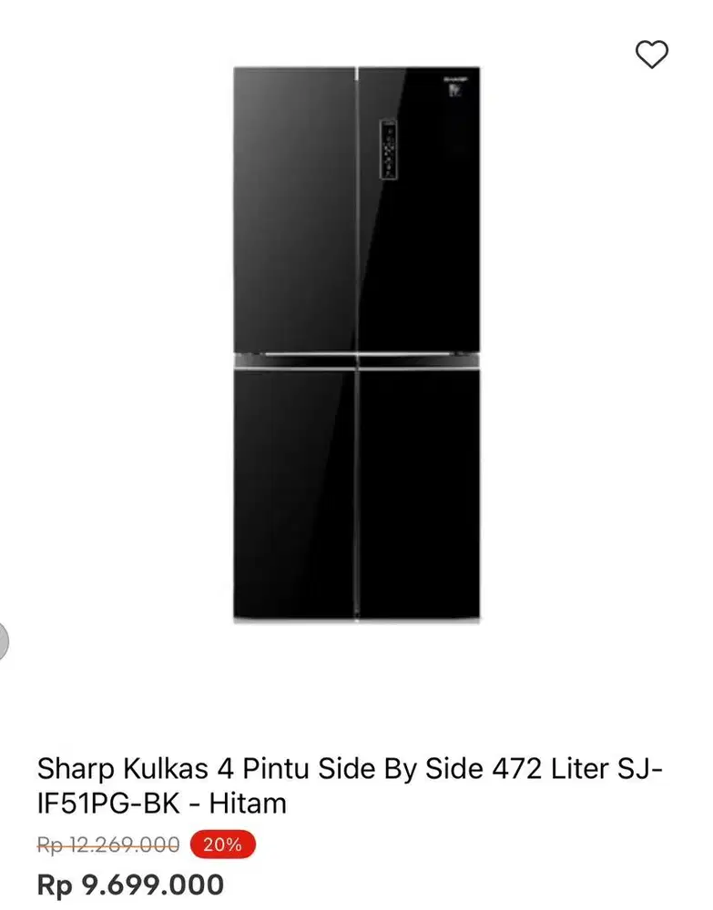 KULKAS SBS SHARP 472liter