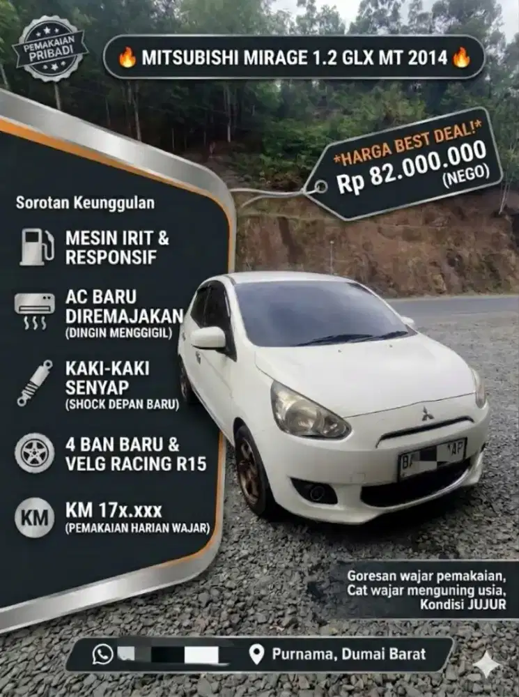 Mitsubishi Mirage GLX MT 2014 Putih Mutiara