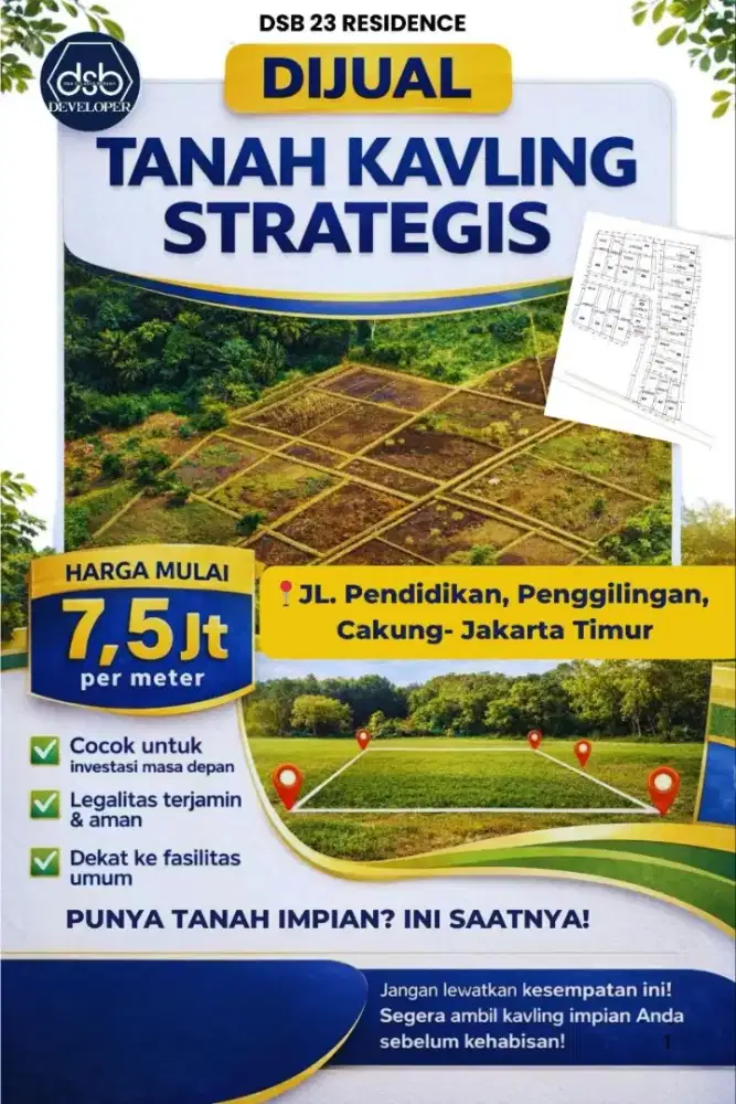 TANAH SIAP BANGUN DEKAT KANTOR WALIKOTA JAKARTA TIMUR
