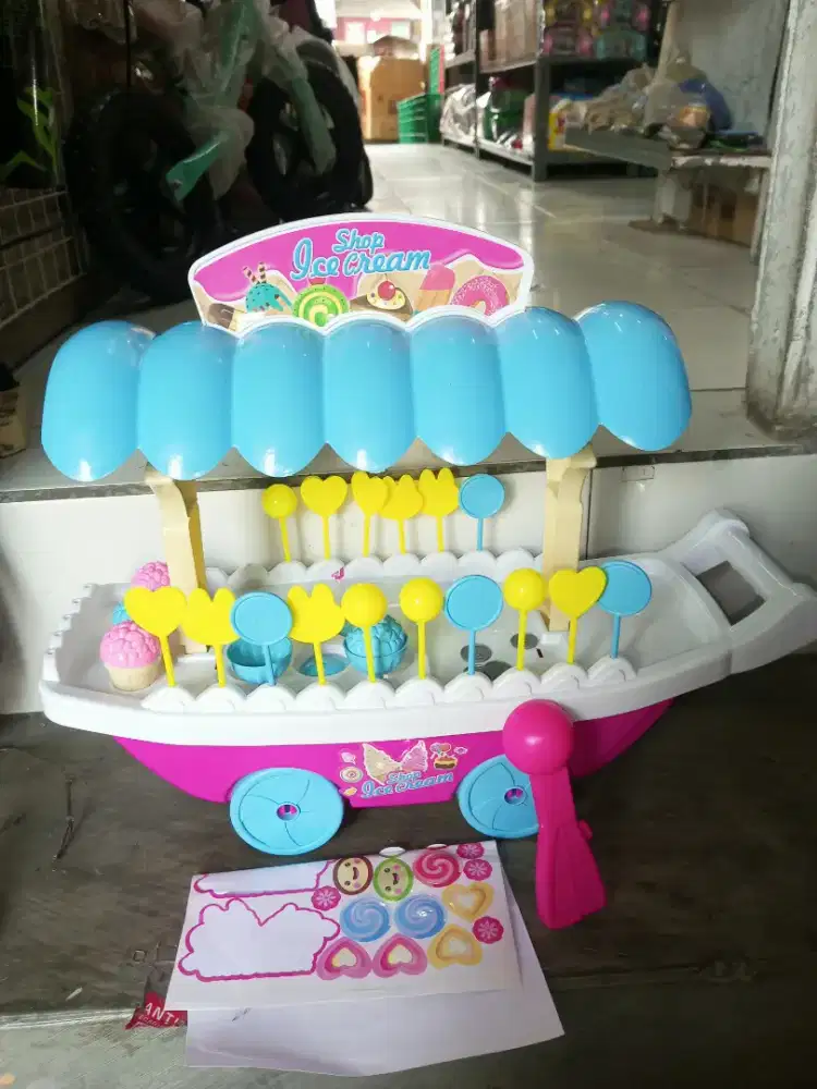 Mainan anak troli gerobak es krim jumbo