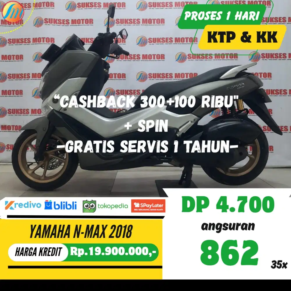 YAMAHA NMAX 2018 JUAL CEPAT CASH/KREDIT/SPAYLATER PAJAK ON BERGARANSI