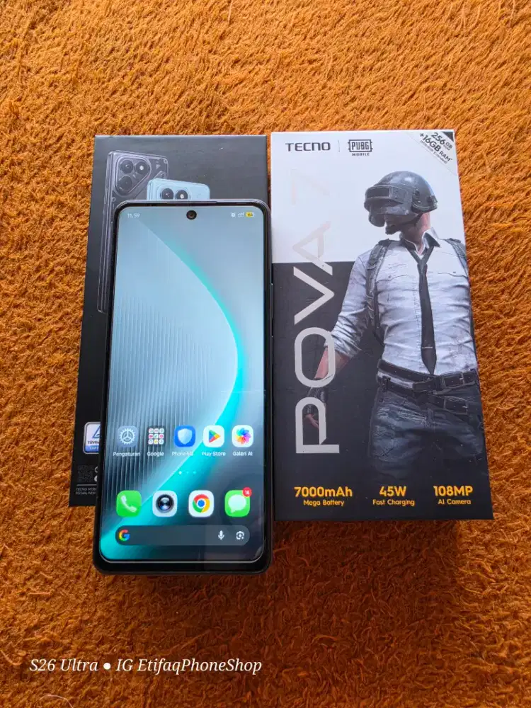 Tecno Pova7 16GB/256GB Baru 10bulan Fulset Pova 7 Hp Gaming Layar OLED
