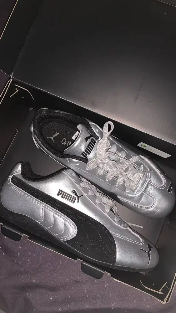 PUMA Speedcat Metallic Silver Black Original | Like New | Size 38