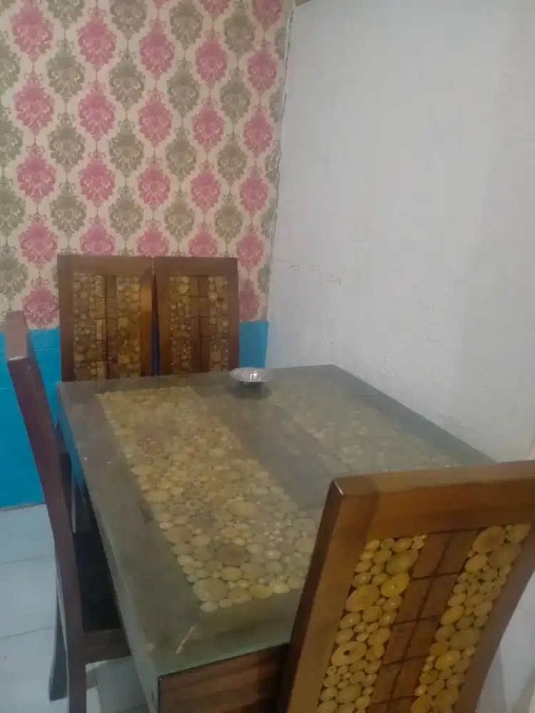 Meja makan jati kursi 4