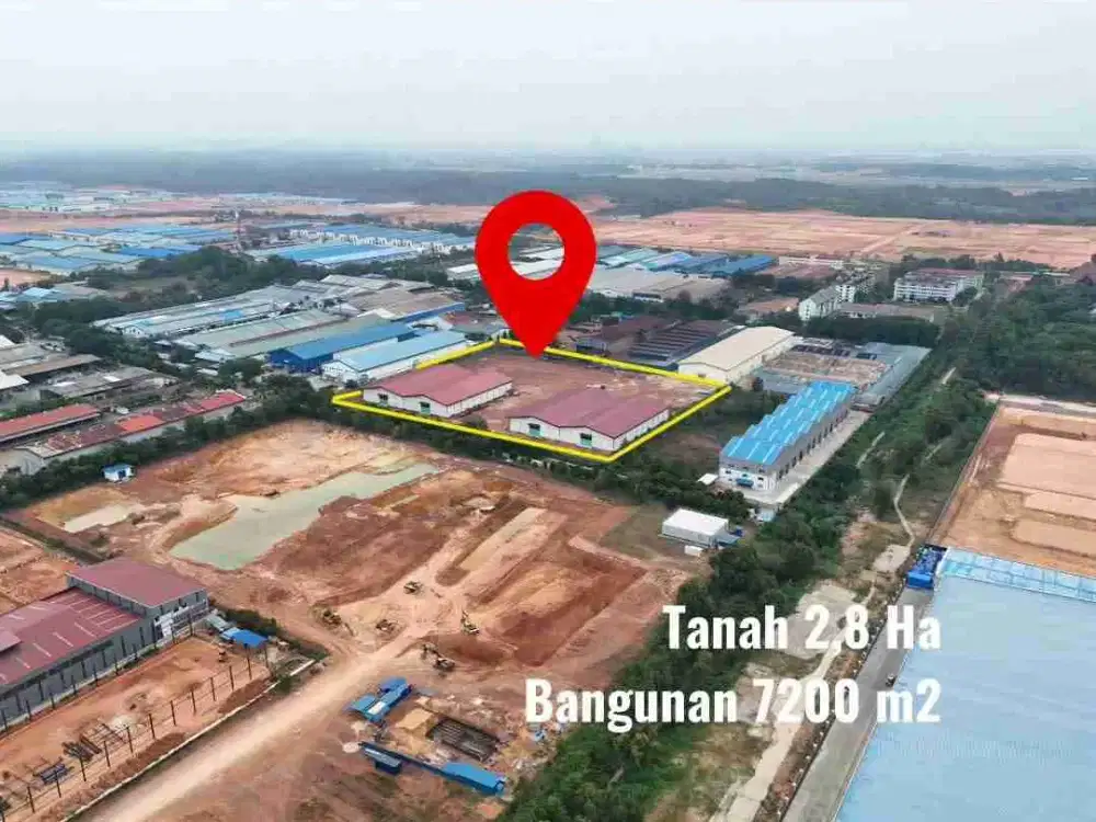 dijual  2.8 ha lahan workshop, industri, Taiwan Kabil Batam