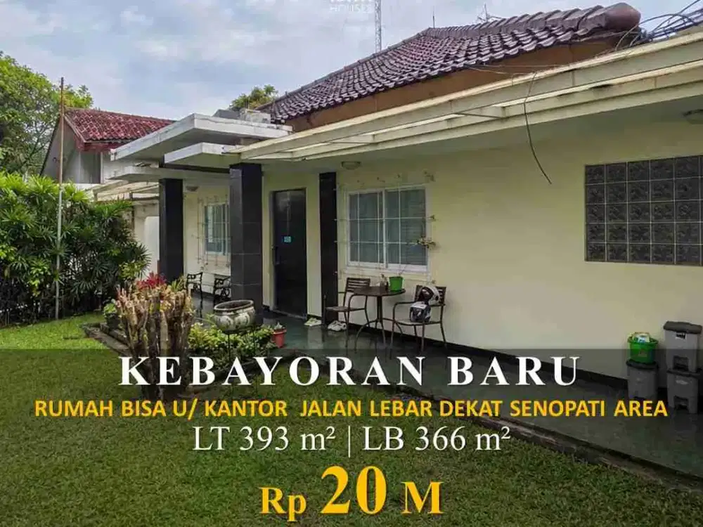 Rumah Lama Bisa Untuk Kantor Dekat Pasar Santa Kebayoran Baru