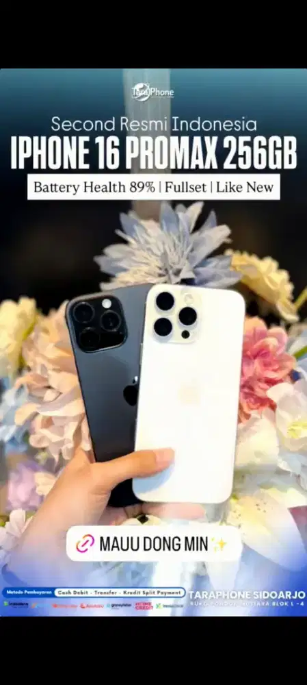 iphone 16 Promax 256GB Second Resmi