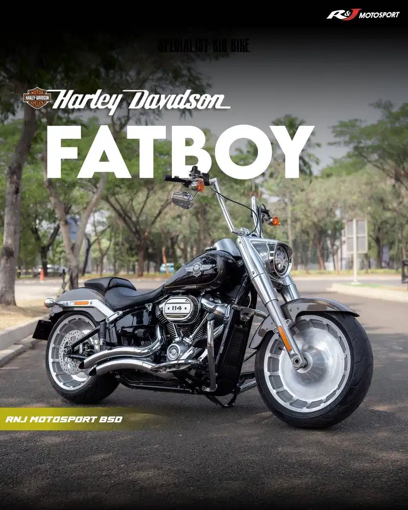 Harley Davidson Fatboy 114 Nik 2020 Warna Hitam KM 1.000an