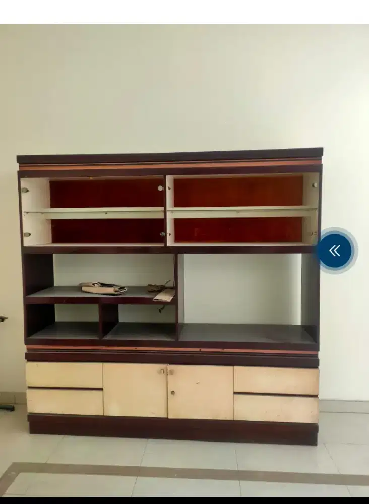 JUAL LEMARI TV RAK BUKU JATI KUNO DUCO