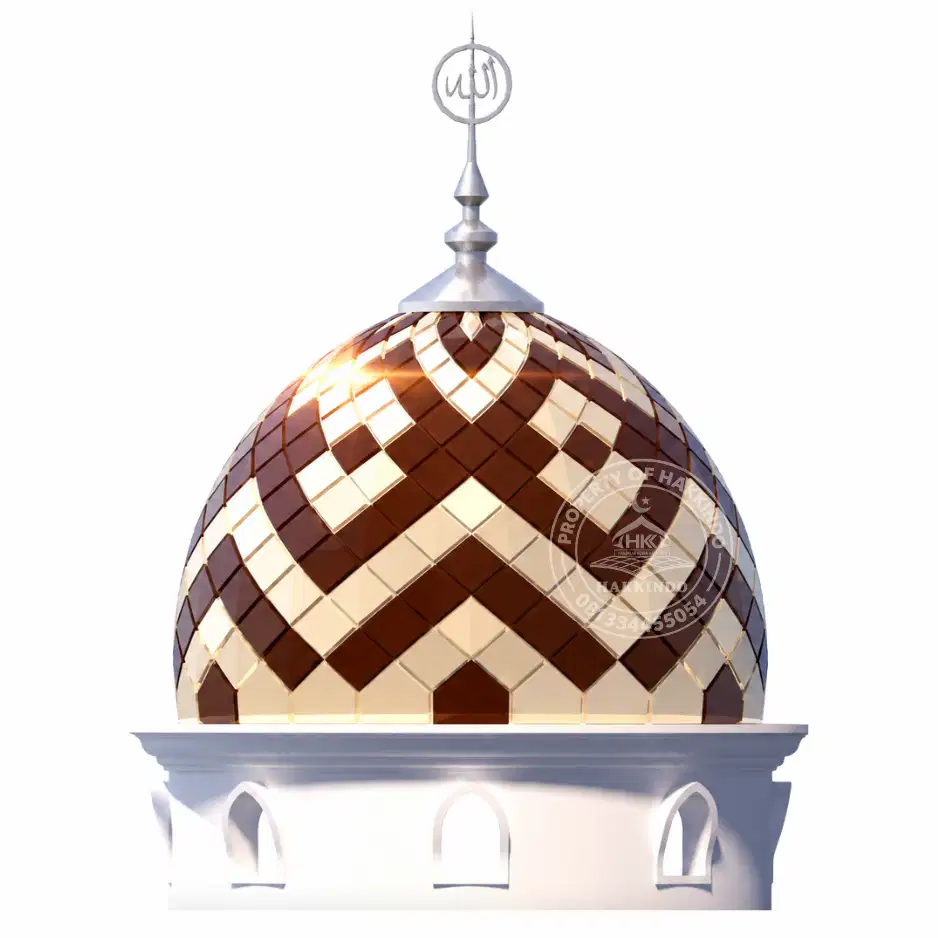 Kubah Masjid Galvalum/Powder Coat, Model Motif 3/4 Bola