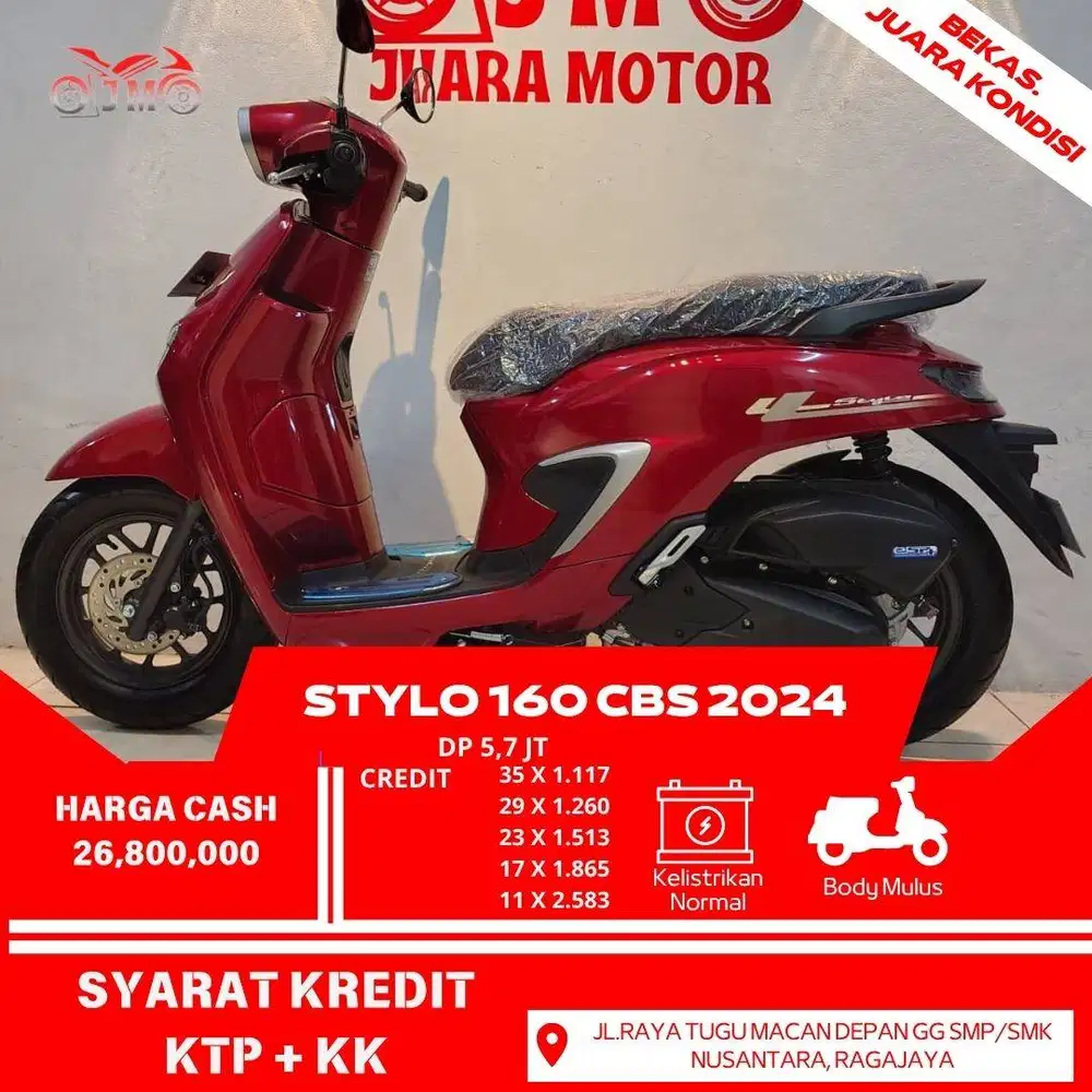 STYLO 160 CBS 2024 KM RENDAH PAJAK PANJANG BISA TUKAR TAMBAH