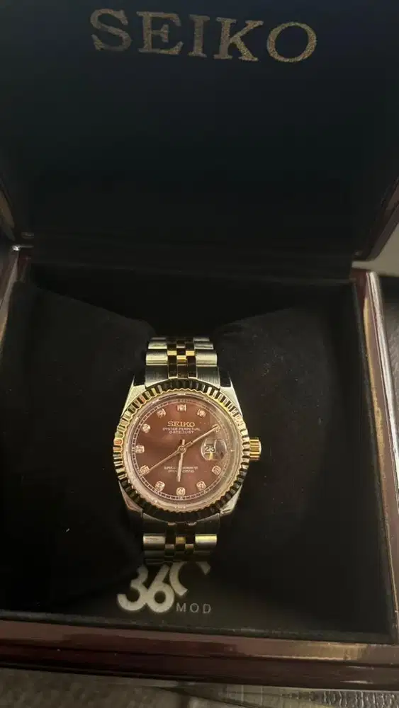 Seikomod Woman Classic Rosegold Brown Diamond Automatic