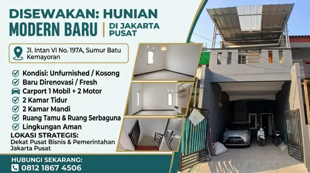 Disewakan Hunian Modern Baru