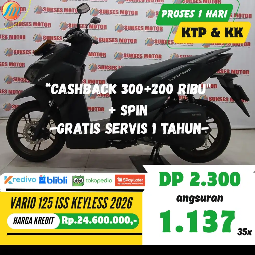 HONDA VARIO 125 ISS KEYLESS 2026 SEKEN KREDIT MURAH ANGSURAN RENDAH