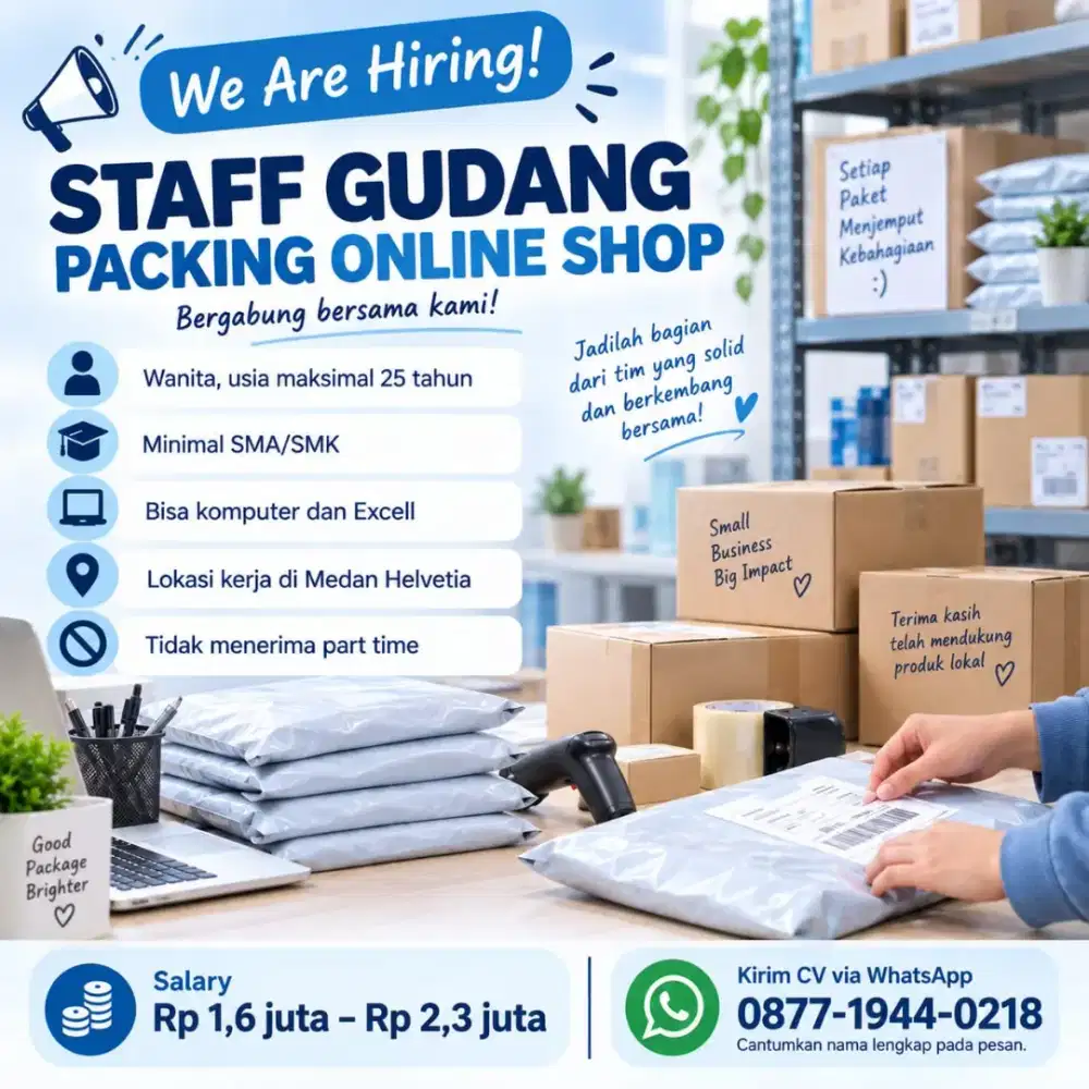 Staff GUDANG & PACKING Online Shop