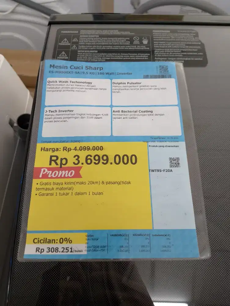 credit mesin cuci sharp