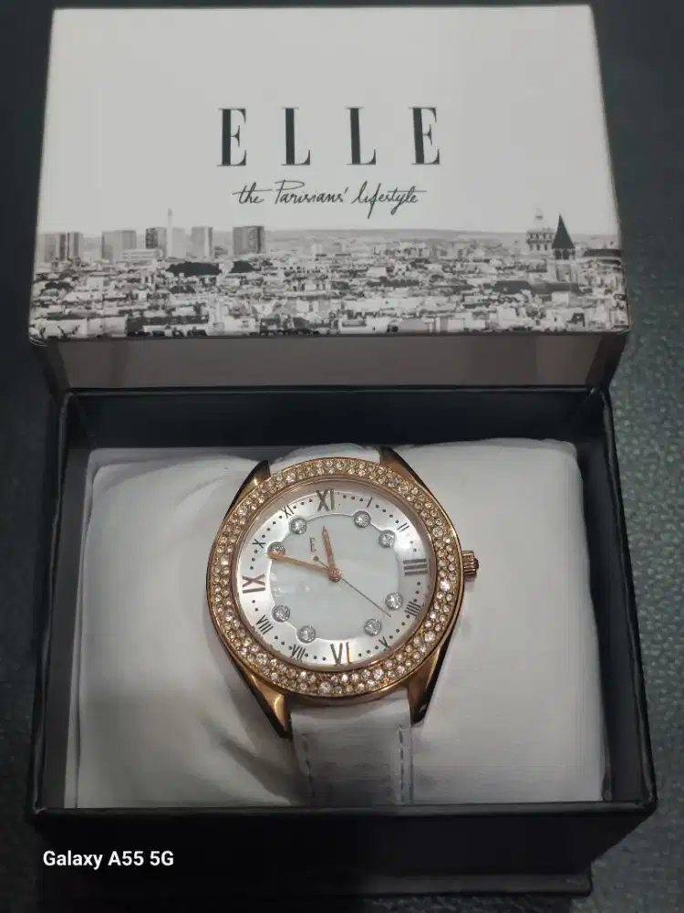Jam tangan Elle Fashion kulit putih original