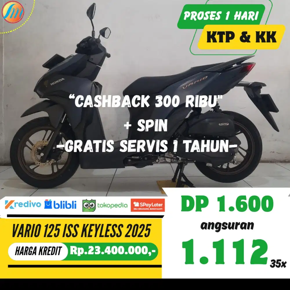 HONDA VARIO 125 ISS KEYLESS 2025 KREDIT DP 1,6JUTA ANGSURAN TERJANGKAU
