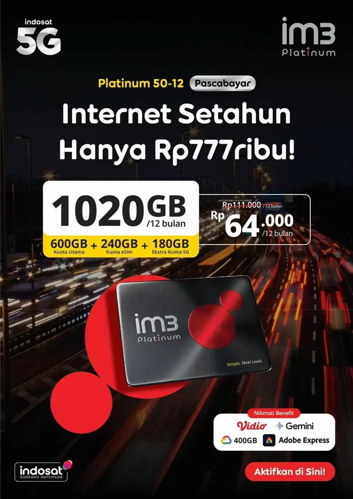 kuota internet termurah cuma 58ribu/bln dapat kuota 600gb setahun