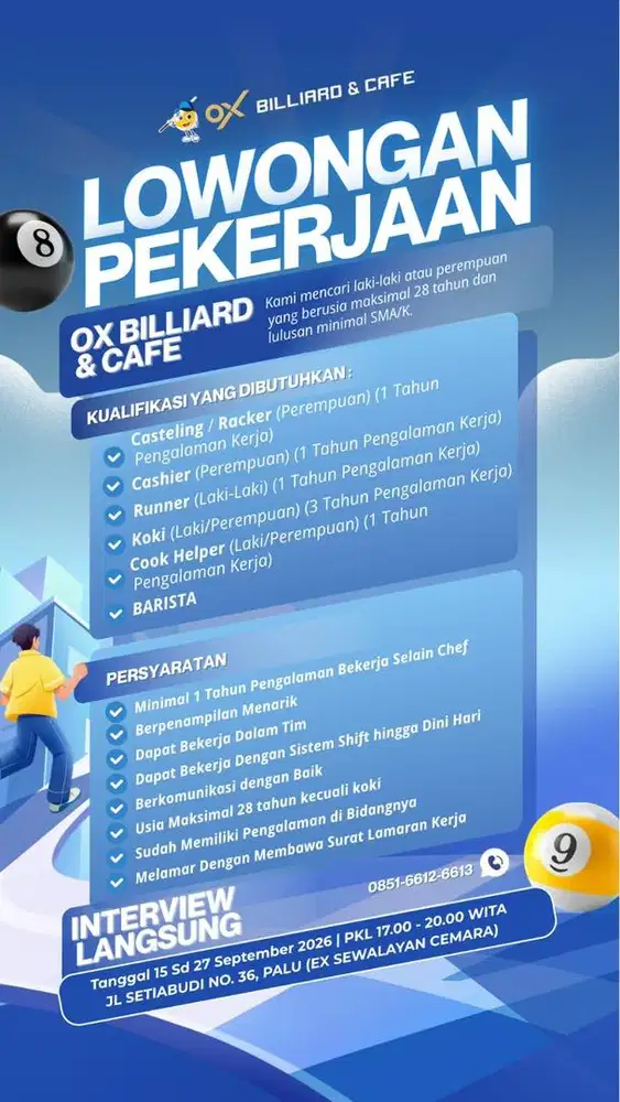 lowongan pekerjaan billiard