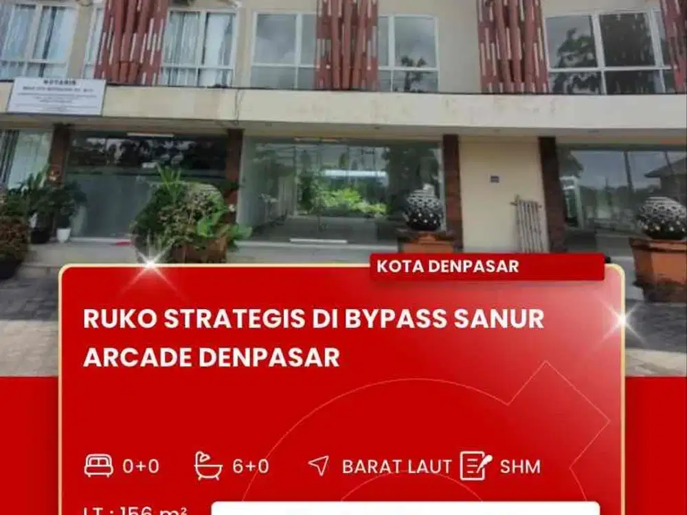 DISEWAKAN RUKO STRATEGIS DAERAH BYPASS SANUR DENPASAR BALI