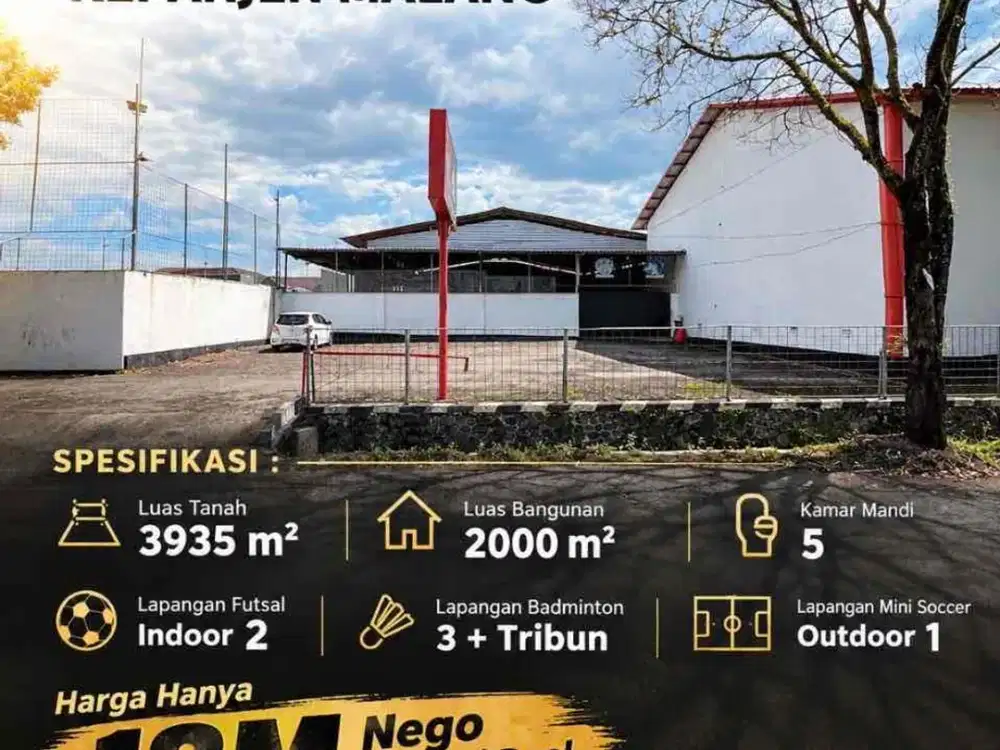Lapangan olahraga Aktif dijual murah di Kepanjen Malang