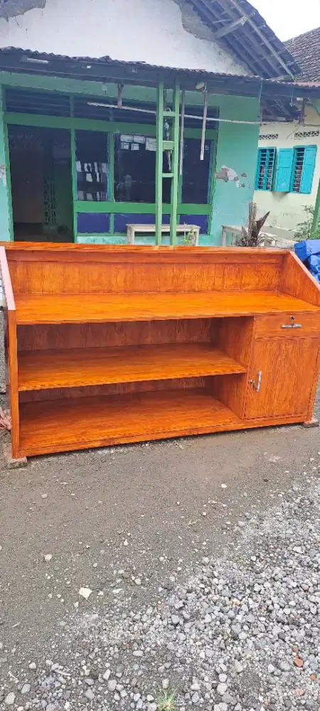 Meja Kasir Panjang 150 cm | Meja Bar Kayu 1,5 Meter | Meja Bar Cafe