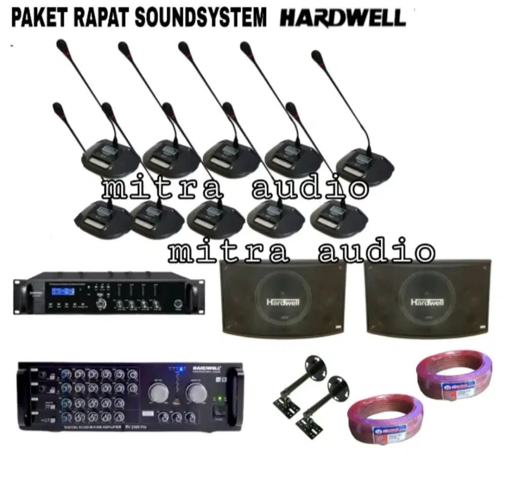 Paket mic meja rapat conference hardwell ccs 1000 isi 10 +speaker 10