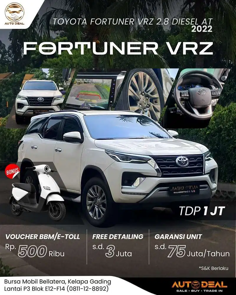Toyota Fortuner VRZ 2022 Diesel non GR pakai 2021