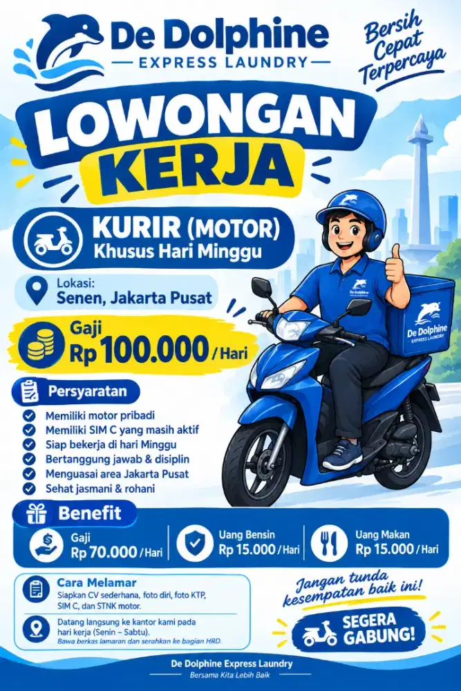 Kurir Laundry Freelance Minggu