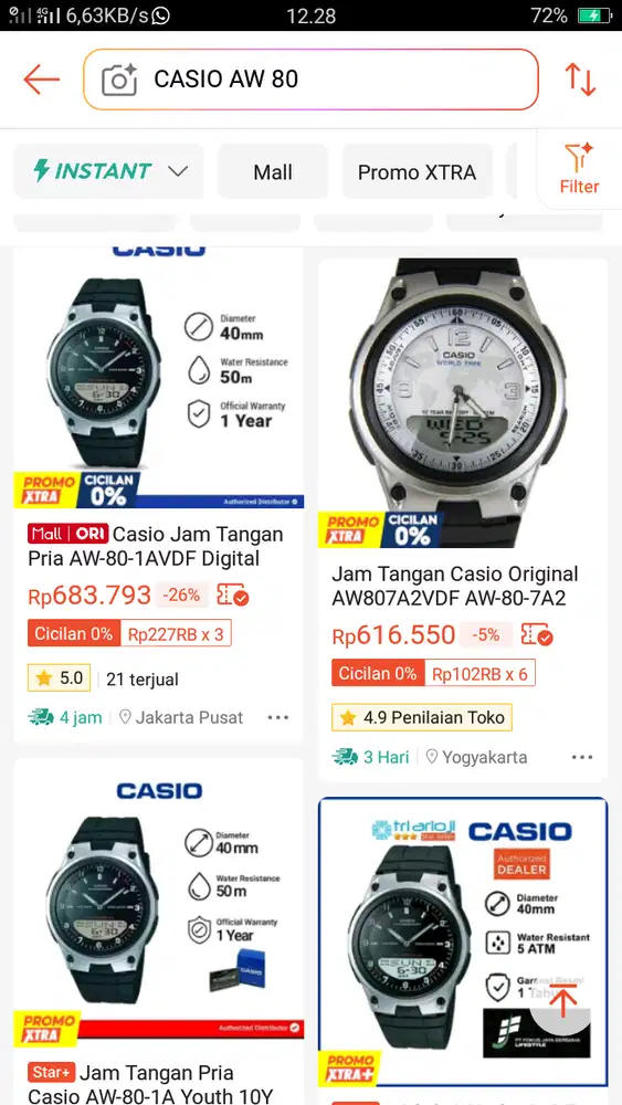 jam casio original AW80