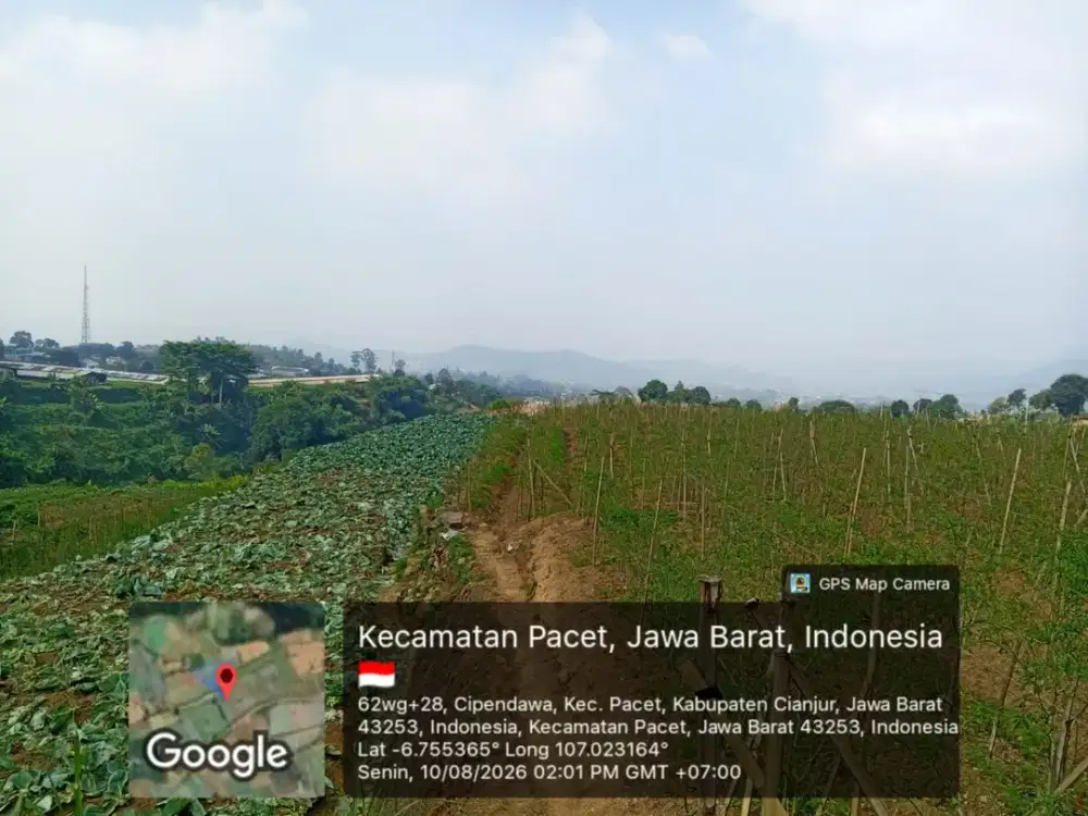Dijual Tanah 2200 m2 di Cipanas Desa Cipendawa, Cianjur