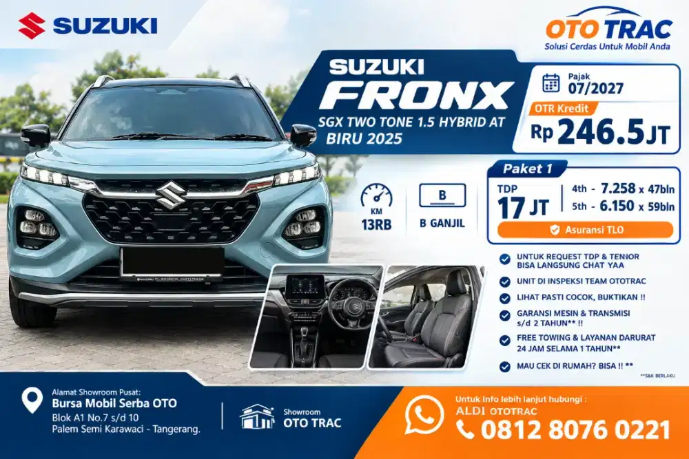 SUZUKI FRONX SGX TWO TONE 1.5 HYBRID AT BIRU 2025