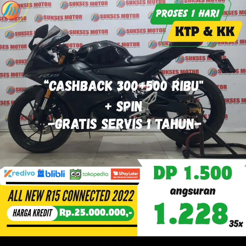 YAMAHA R15 CONNECTED 2022 KREDIT DP 1,5JUTA ANGSURAN SANGAT RENDAH