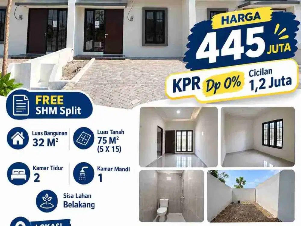 jual rumah baru siap huni ukuran 32/75 lokasi anggaswangi Sukodono sidoarjo